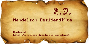 Mendelzon Dezideráta névjegykártya